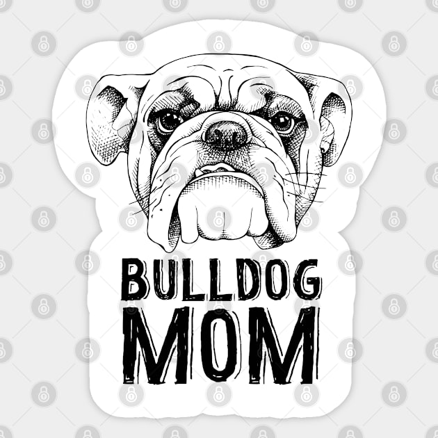 Bulldog Mom Hand Drawn Art Sticker by snnt